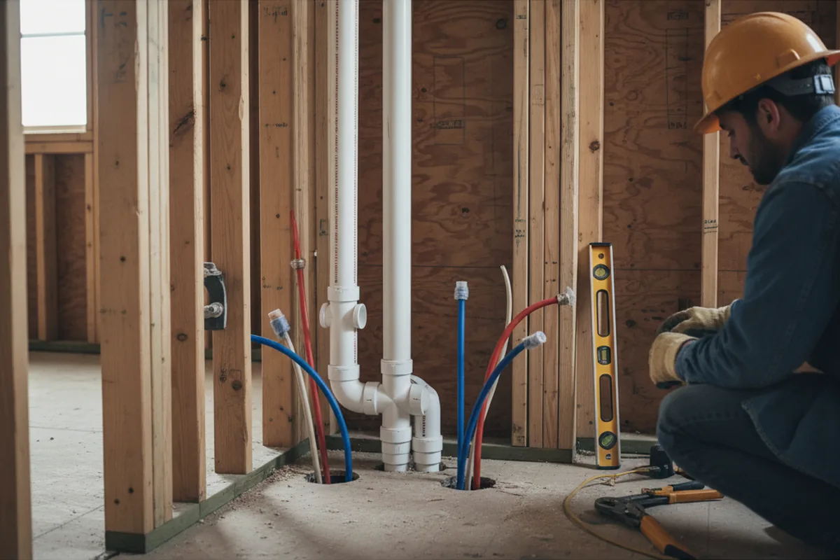 Drain and supply rough-in during Garbage Disposal Repair in Secor