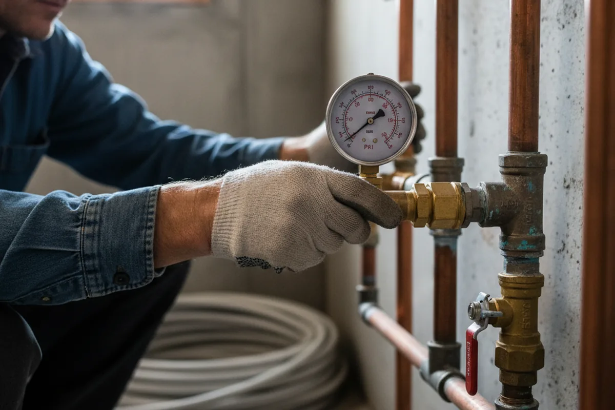 Pressure testing a repaired line during Water Line Repair in Secor
